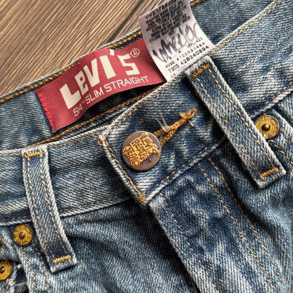 Vintage 1988 Levi's 514 slim straight Blue Jeans Classic Style size 28 - Picture 5 of 14